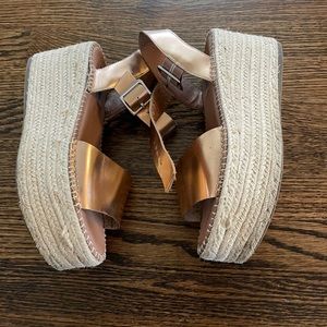 Rose gold flatform wedges